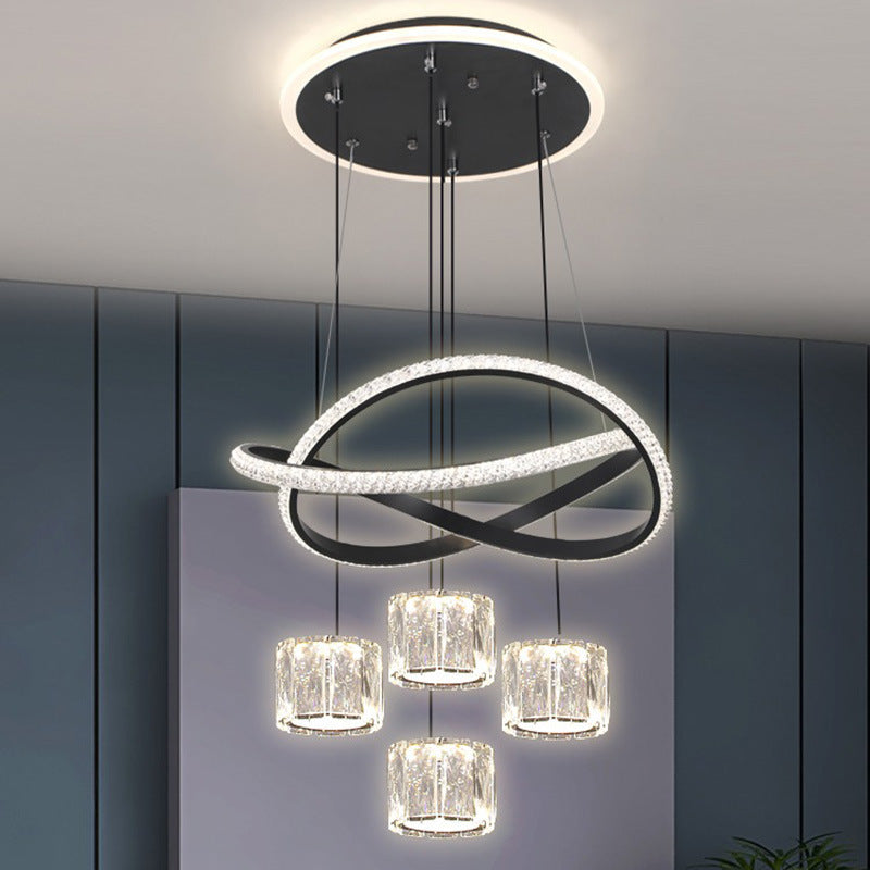 Modern minimalist chandelier for dining room, popular style, suitable for small living room, bedroom, or bar area.