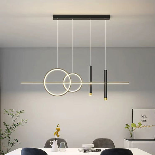 Dining room chandelier, light luxury modern minimalist bar light, Taipei European starry sky projection long strip dining room lighting fixture, cross-border