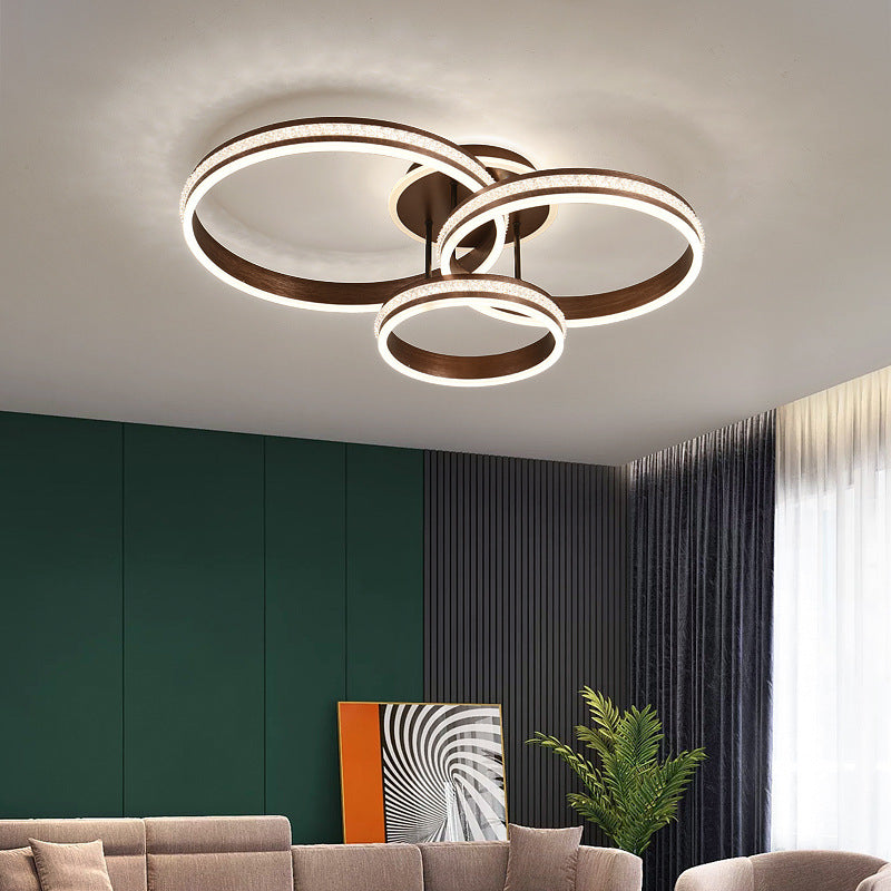 European-style personalized ceiling light, modern minimalist living room light, designer's new bedroom light, round circle room light fixture.