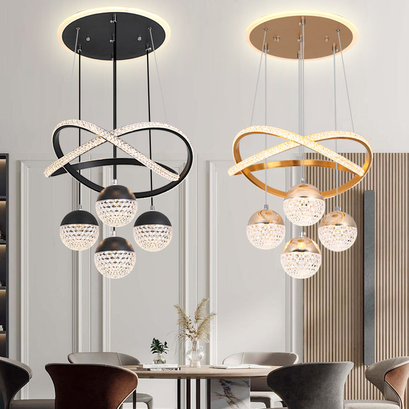 Modern minimalist chandelier for dining room, popular style, suitable for small living room, bedroom, or bar area.