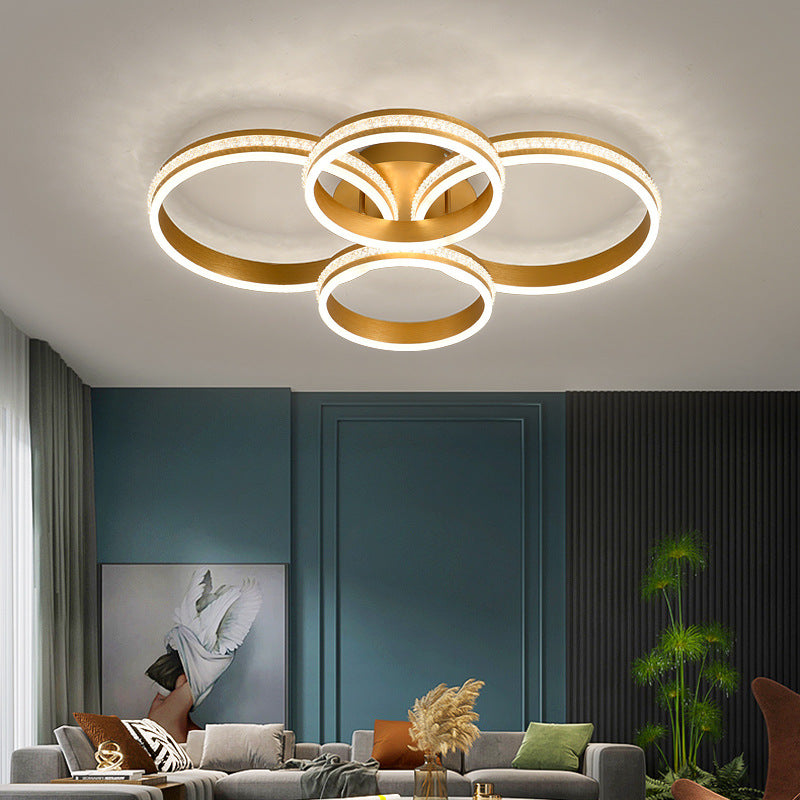 European-style personalized ceiling light, modern minimalist living room light, designer's new bedroom light, round circle room light fixture.